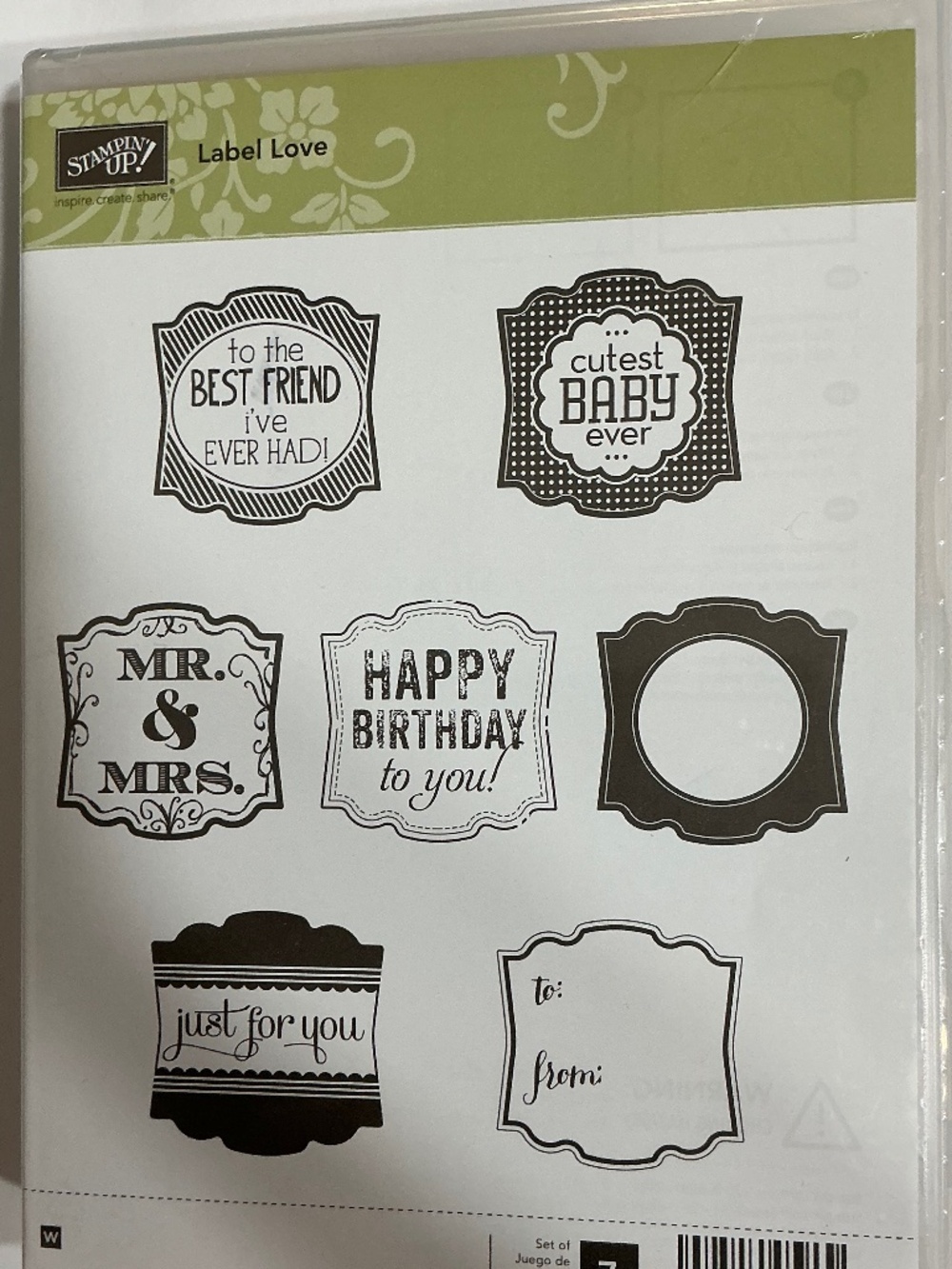 Stampin’ Up Label Love Stamp Set